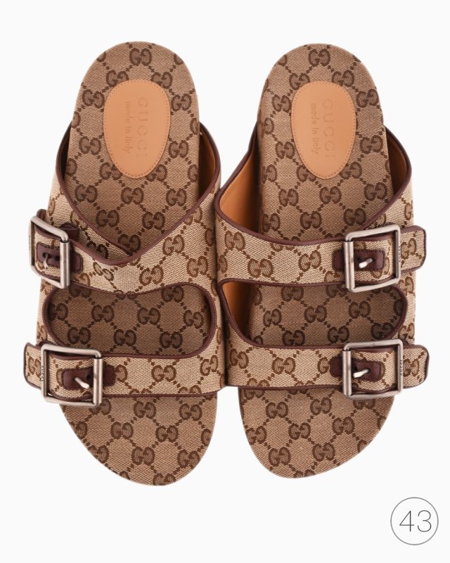 Sandália Gucci Original Canvas Monograma Masculina